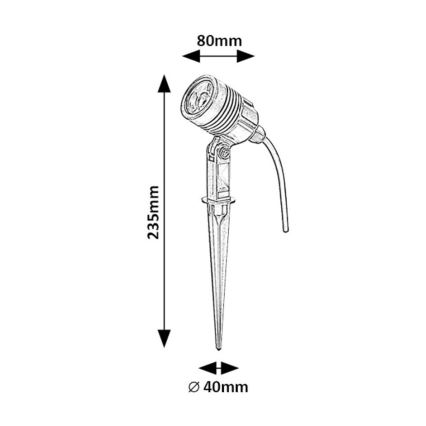 Rabalux - LED Outdoor lamp LED/3W/230V IP65