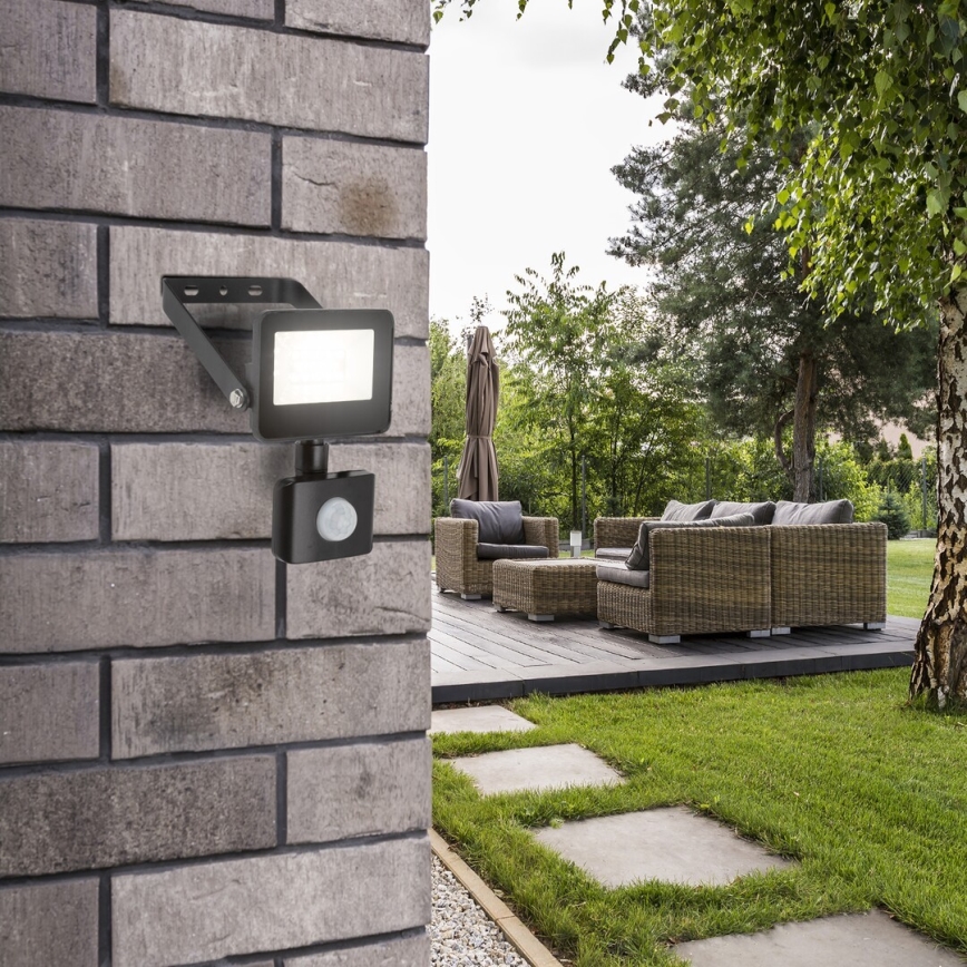 Rabalux - LED Floodlight with a sensor LED/10W/230V 4000K IP44 black