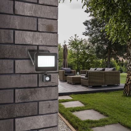 Rabalux - LED Floodlight with a sensor LED/30W/230V 4000K IP44 black