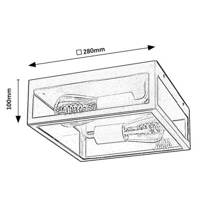 Rabalux - Outdoor ceiling light 2xE27/60W/230V IP23