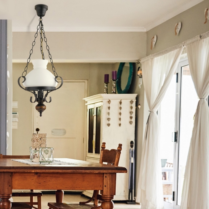 Rabalux - Chandelier on a chain 1xE27/60W/230V walnut