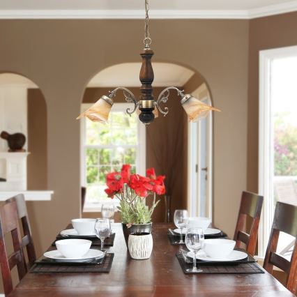 Rabalux - Chandelier on a chain 3xE14/40W/230V walnut