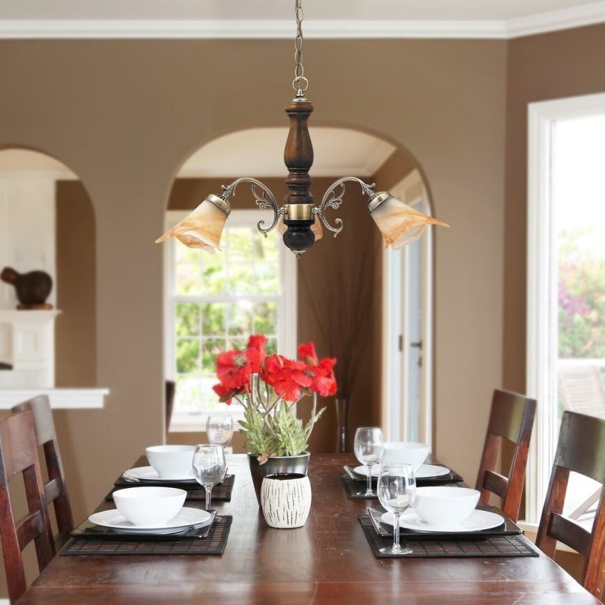 Rabalux - Chandelier on a chain 3xE14/40W/230V walnut