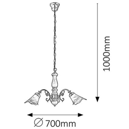 Rabalux - Chandelier on a chain 3xE14/40W/230V walnut