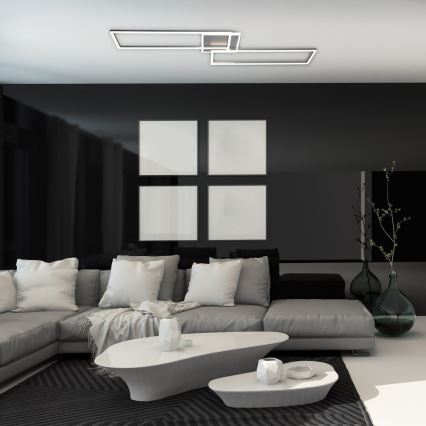 Rabalux - LED Dimmable ceiling light LED/40W/230V 2700-6500K Wi-Fi Tuya matte chrome + remote control 25x110 cm