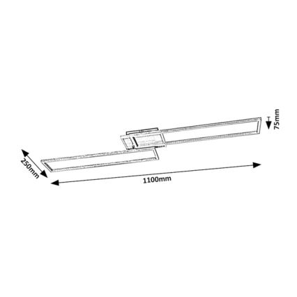 Rabalux - LED Dimmable ceiling light LED/40W/230V 2700-6500K Wi-Fi Tuya matte chrome + remote control 25x110 cm