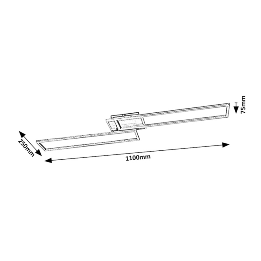 Rabalux - LED Dimmable ceiling light LED/40W/230V 2700-6500K Wi-Fi Tuya matte chrome + remote control 25x110 cm