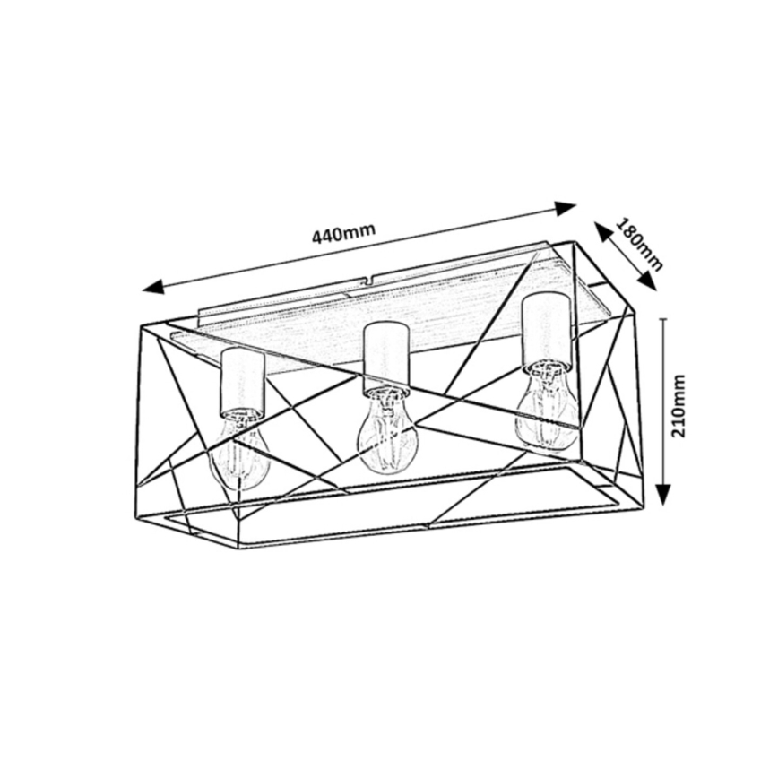 Rabalux - Ceiling light 3xE27/40W/230V 18x44 cm