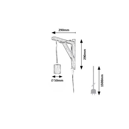 Rabalux - Wall lamp 1xE27/60W/230V beech