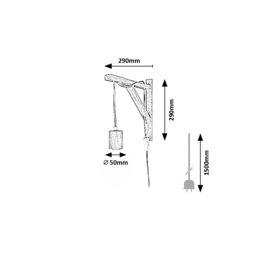Rabalux - Wall lamp 1xE27/60W/230V beech