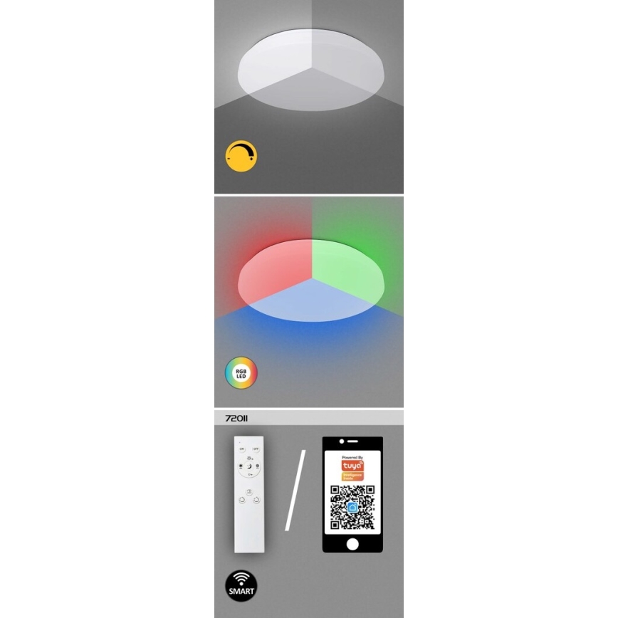 Rabalux - LED RGB Dimmable ceiling light LED/24W/230V Wi-Fi Tuya 3000-6500K 31 cm