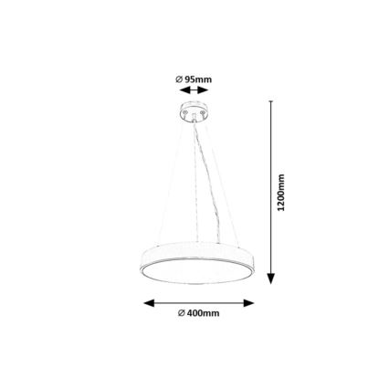 Rabalux - LED Chandelier on a string LED/36W/230V 3000K black