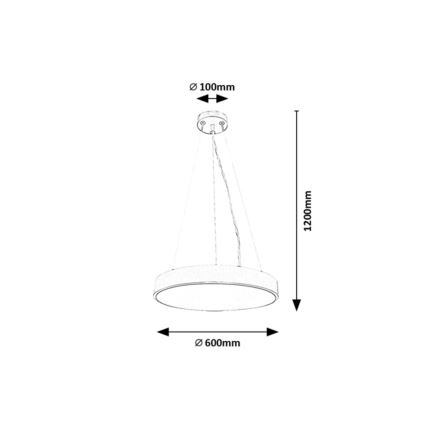 Rabalux - LED Dimmable chandelier on a string LED/60W/230V silver 3000-6000K + remote control