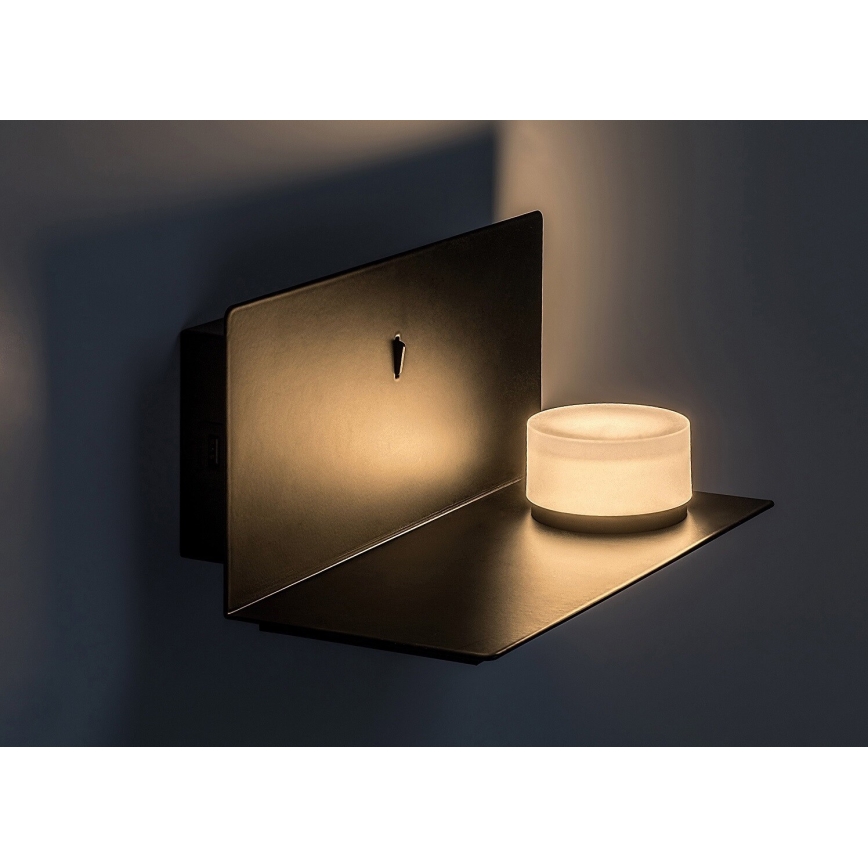 Rabalux - LED Wall light with a shelf and USB portem LED/6W/230V 3000K