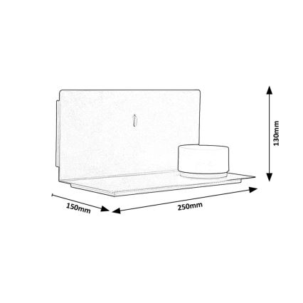 Rabalux - LED Wall light with a shelf and USB portem LED/6W/230V 3000K