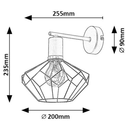 Rabalux - Wall light 1xE27/40W/230V d. 20 cm black