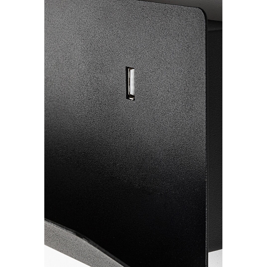 Rabalux - Wall lamp with shelf and USB port 1xGU10/25W/230V black