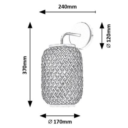 Rabalux - Wall light 1xE27/40W/230V rattan
