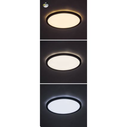 Rabalux - LED Ceiling light LED/24W/230V 3000/4000/6000K d. 29 cm black