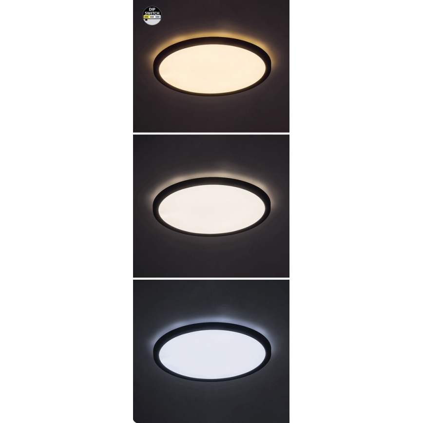 Rabalux - LED Ceiling light LED/24W/230V 3000/4000/6000K d. 29 cm black