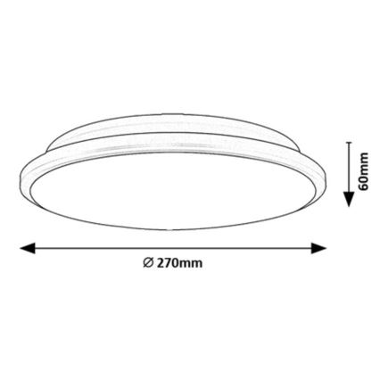Rabalux - LED Ceiling light LED/18W/230V 3000K black 27 cm