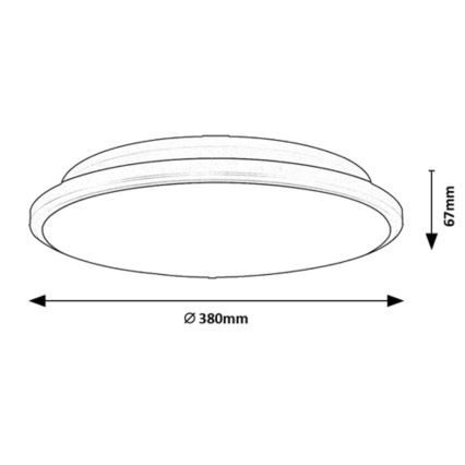 Rabalux - LED Ceiling light LED/24W/230V 3000K black 38 cm