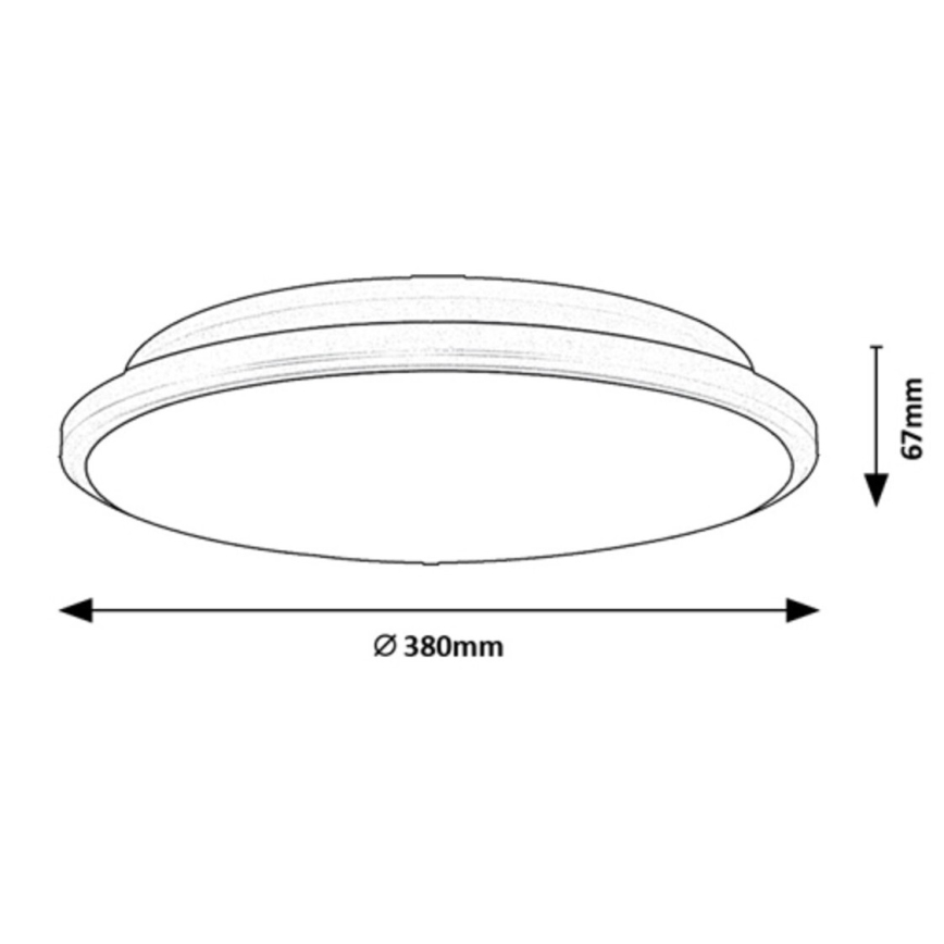 Rabalux - LED Ceiling light LED/24W/230V 3000K black 38 cm