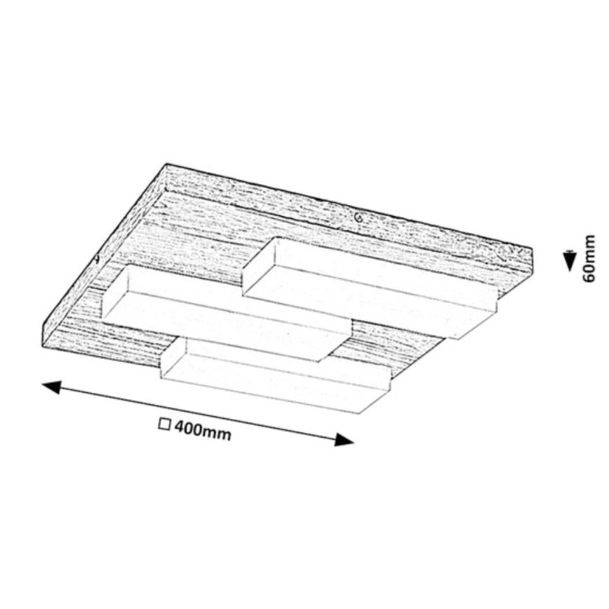 Rabalux - LED Ceiling light LED/30W/230V 3000K oak 40x40 cm