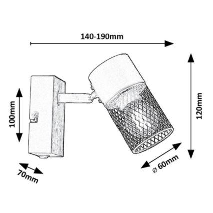 Rabalux - Wall spotlight 1xE14/40W/230V oak