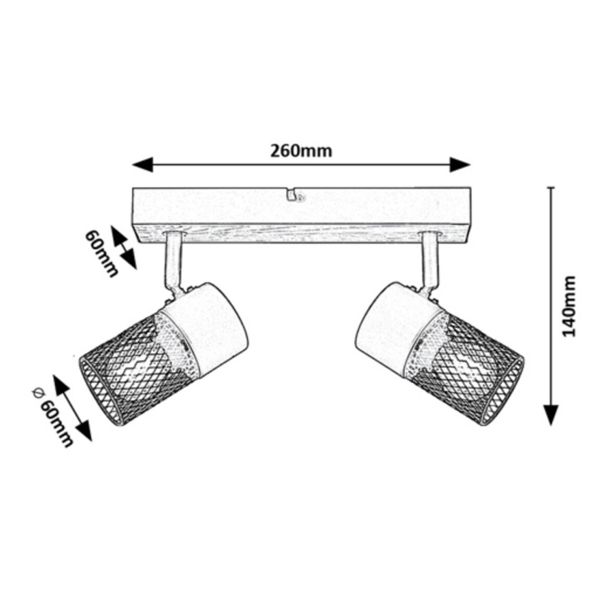 Rabalux - Spotlight 2xE14/40W/230V oak