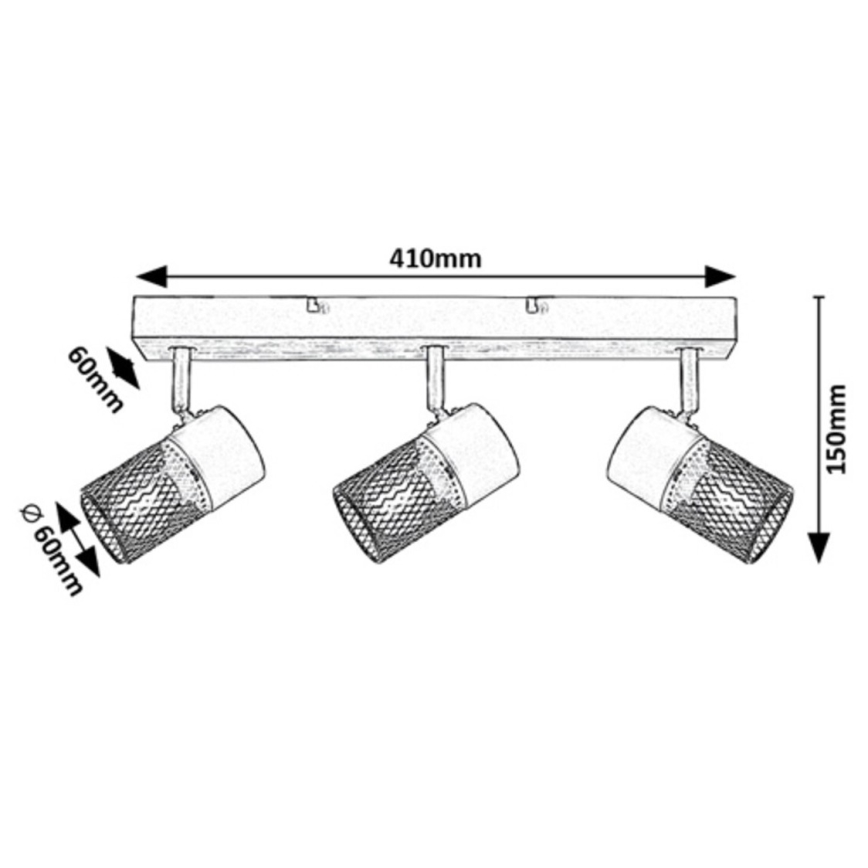 Rabalux - Spotlight 3xE14/40W/230V oak