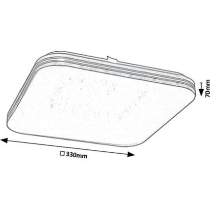 Rabalux - LED Ceiling light LED/18W/230V 3000K 33x33 cm