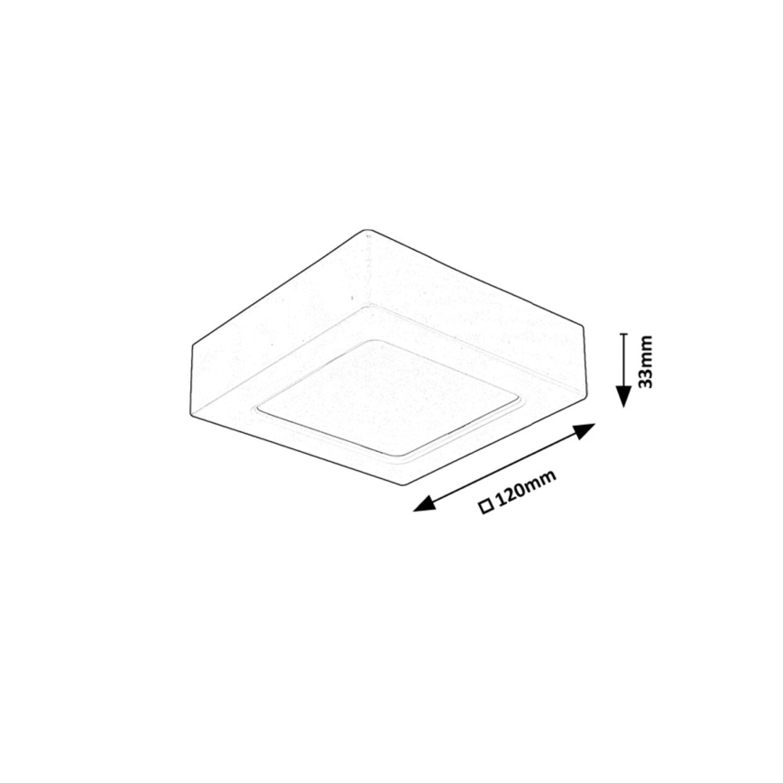 Rabalux - LED Ceiling light LED/7W/230V 4000K 12x12 cm black