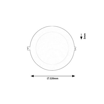 Rabalux - LED Recessed light LED/18W/230V 3000K d. 22 cm white