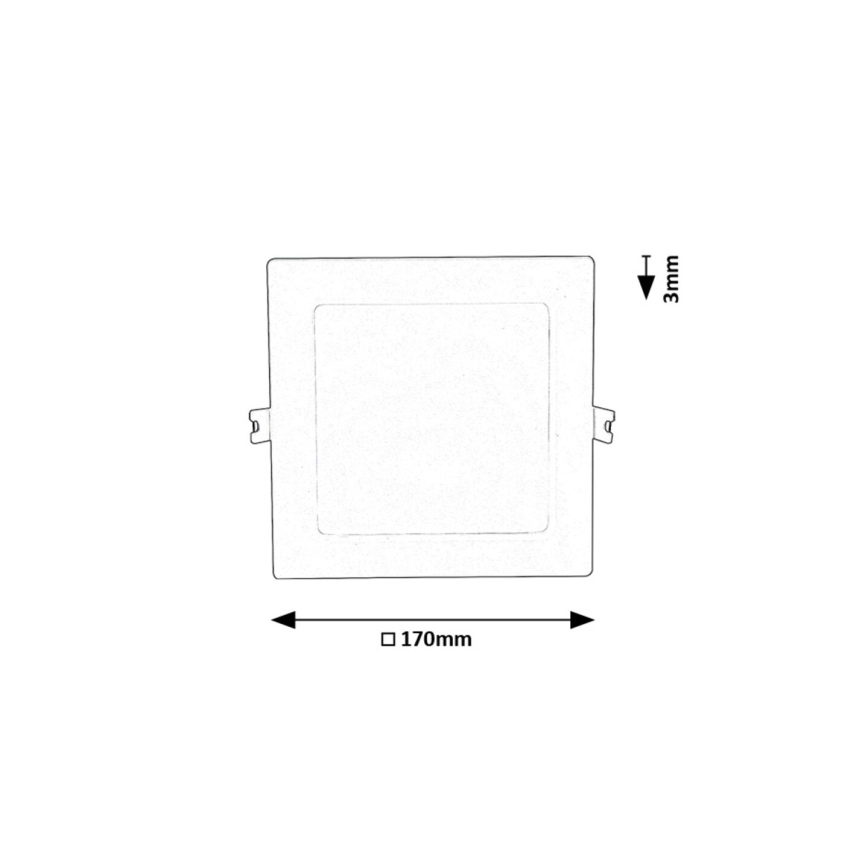 Rabalux - LED Recessed light LED/12W/230V 3000K 17x17 cm white