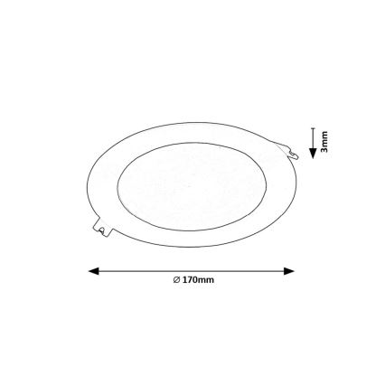 Rabalux - LED Recessed light LED/12W/230V d. 17 cm black