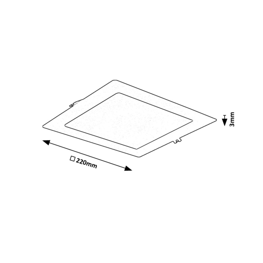 Rabalux - LED Recessed light LED/18W/230V 22x22 cm black