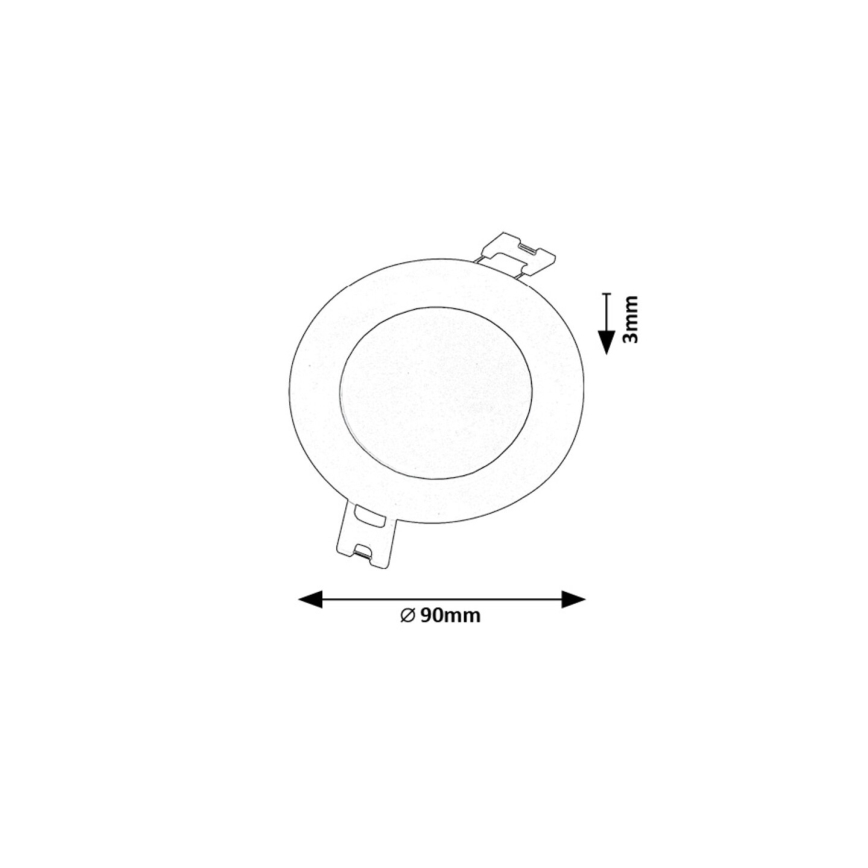 Rabalux - LED Recessed light LED/3W/230V d. 9 cm black