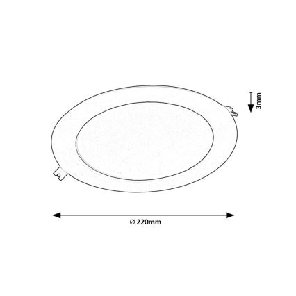 Rabalux - LED Recessed light LED/18W/230V d. 22 cm black