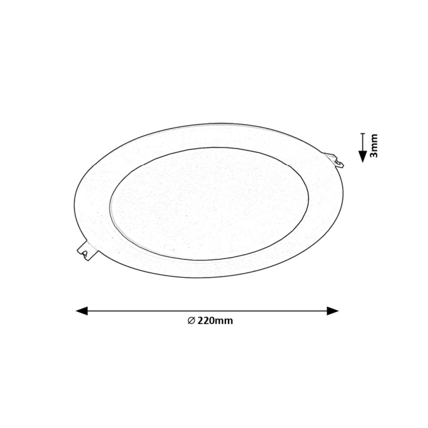 Rabalux - LED Recessed light LED/18W/230V d. 22 cm black