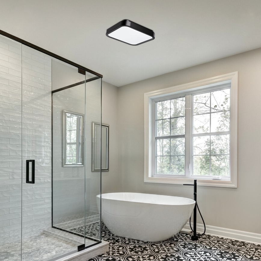 Rabalux - LED Bathroom ceiling light LED/18W/230V IP44 4000K 25x25 cm black