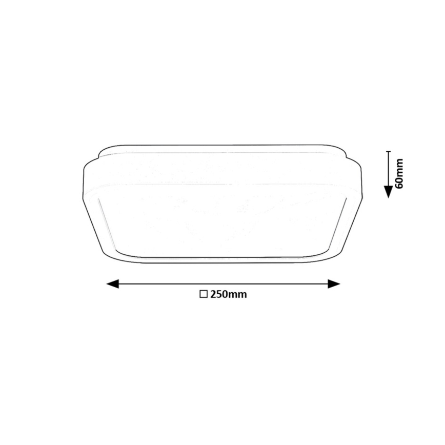 Rabalux - LED Bathroom ceiling light LED/18W/230V IP44 4000K 25x25 cm black