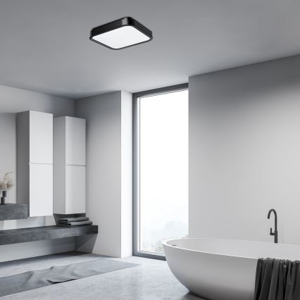 Rabalux - LED Bathroom ceiling light LED/48W/230V IP44 4000K 42x42 cm black