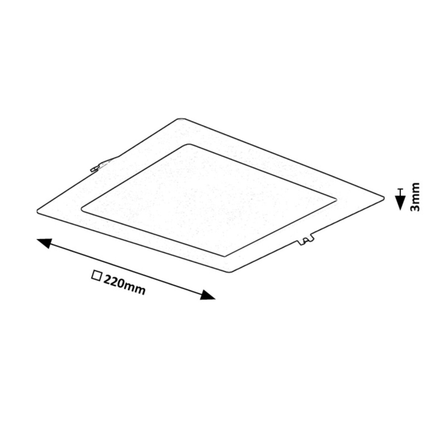 Rabalux - LED Recessed light LED/18W/230V 22x22 cm black