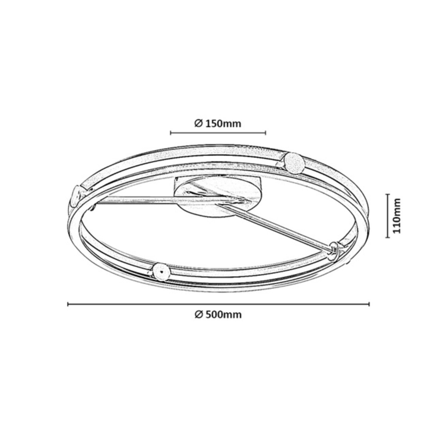 Rabalux - Dimmable LED ceiling light LED/60W/230V 3000-6500K Ø 50 cm grey + remote control