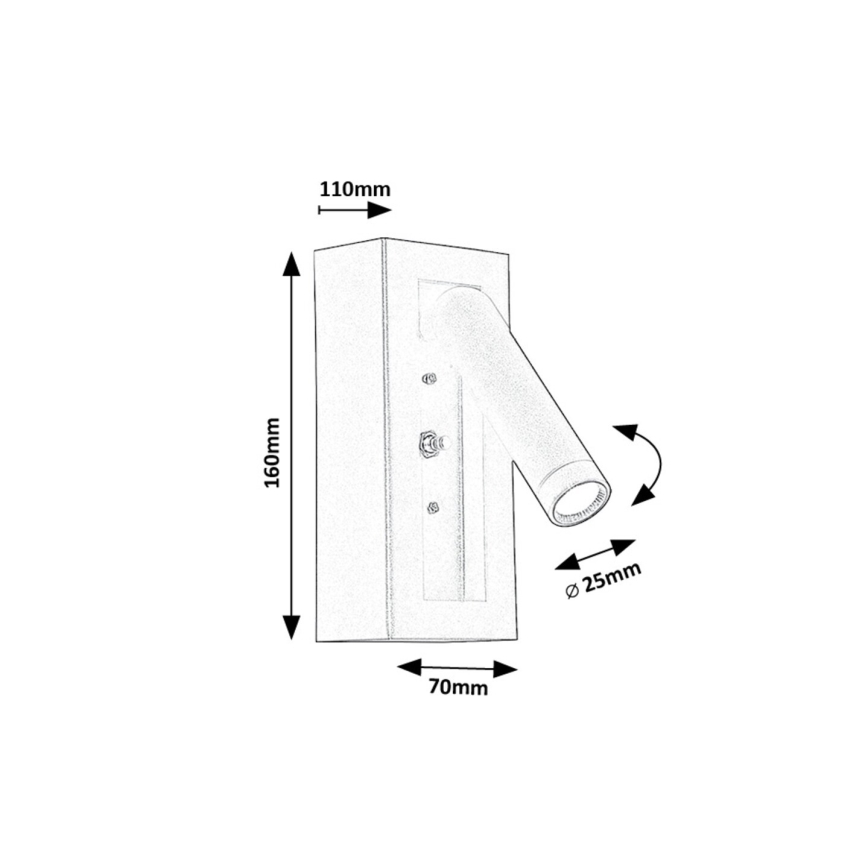 Rabalux - LED Wall spotlight LED/4W/230V black
