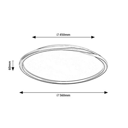 Rabalux  - LED Ceiling light LED/40W/230V d. 56 cm black