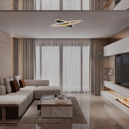 Rabalux - LED Dimmable Ceiling Light LED/70W/230V 3000/4000/6000K Black + Remote Control dia. 70 cm