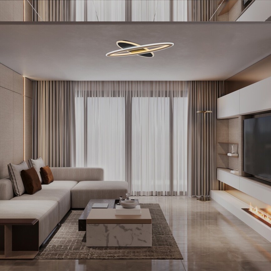 Rabalux - LED Dimmable Ceiling Light LED/70W/230V 3000/4000/6000K Black + Remote Control dia. 70 cm