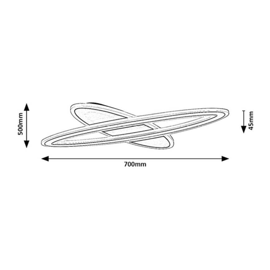 Rabalux - LED Dimmable Ceiling Light LED/70W/230V 3000/4000/6000K Black + Remote Control dia. 70 cm